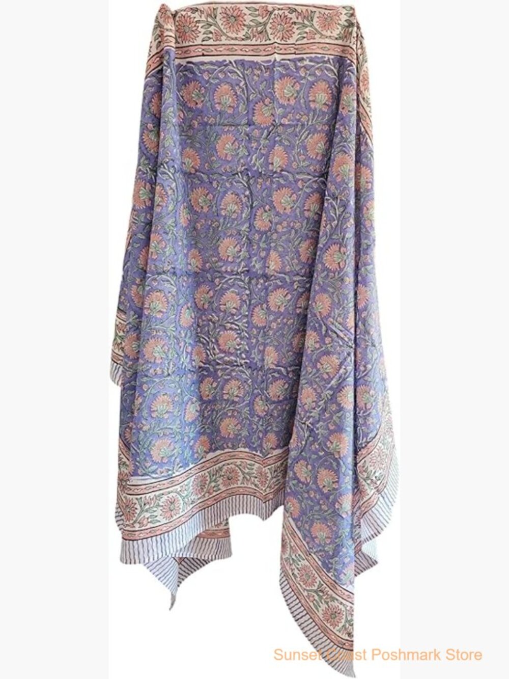 Handblock Printed Cotton Sarong Pareo Beach Coverup Wrap